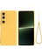 Sony Xperia 1 Vı Kılıf Sıvı Silikon Astar Yastık Düşme Korumalı Telefon Kılıfı Kayışlı-Sarı (Yurt Dışından) 1
