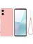 Sony Xperia 10 Vı Kılıf Sıvı Silikon Koruyucu Telefon Kılıfı El Kayışı Ile-Pembe (Yurt Dışından) 1