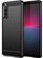 Sony Xperia 10 V Yumuşak Karbon Fiber Tpu Telefon Kılıfı Fırçalanmış Cep Telefonu Kapağı-Siyah (Yurt Dışından) 1