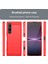 Sony Xperia 1 V Fırçalanmış Telefon Kılıfı Karbon Fiber Doku Telefon Kabuğu Cep Telefonu Kapağı-Kırmızı (Yurt Dışından) 3