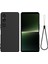 Sony Xperia 1 Vı Kılıf Sıvı Silikon Astar Yastık Düşme Korumalı Telefon Kılıfı Kayışlı-Siyah (Yurt Dışından) 1