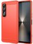 Sony Xperia 1 Vıı Kılıf Koruyucu Telefon Kılıfı Karbon Fiber Doku Fırçalanmış-Kırmızı (Yurt Dışından) 1