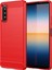 Sony Xperia 10 Iv Fırçalanmış Karbon Fiber Doku Cep Telefonu Yumuşak Tpu Kılıf Düşmeye Karşı Koruyucu Kapak-Kırmızı (Yurt Dışından) 1
