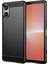 Sony Xperia 5 V Kılıf Fırçalanmış Karbon Fiber Doku Esnek Tpu Telefon Kılıfı-Siyah (Yurt Dışından) 1