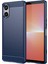 Sony Xperia 5 V Kılıf Fırçalanmış Karbon Fiber Doku Esnek Tpu Telefon Kılıfı-Mavi (Yurt Dışından) 1