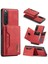 Dg.mıng M2 Serisi Sony Xperia 10 V Darbeye Dayanıklı Kickstand Kılıf Pu+Pc+Tpu Kılıf Manyetik Cüzdanlı-Kırmızı (Yurt Dışından) 1
