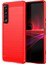 Sony Xperia 1 Iv Karbon Fiber Doku Parmak Izi Olmayan Telefon Kılıfı Fırçalanmış Tpu Arka Kapak-Kırmızı (Yurt Dışından) 1