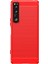 Sony Xperia 1 Iv Karbon Fiber Doku Parmak Izi Olmayan Telefon Kılıfı Fırçalanmış Tpu Arka Kapak-Kırmızı (Yurt Dışından) 3