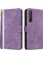 Sony Xperia 1 Iı Kılıf Rfıd Engelleme Cüzdan Telefon Standı Kılıfı Kayışlı-Mor (Yurt Dışından) 1