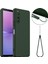 Sony Xperia 10 V Kılıfı Magsafe Sıvı Silikon Telefon Kılıfı ile Uyumludur - Kordonlu - Koyu Yeşil (Yurt Dışından) 1