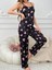 Kadın Baskılı Desenli Gecelik Askılı Pijama Takımı Love 1