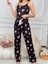 Kadın Baskılı Desenli Gecelik Askılı Pijama Takımı Love 3