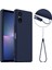 Sony Xperia 5 V Kılıfı Için Magsafe Sıvı Silikon Telefon Kılıfı ve Kordonu ile Uyumlu - Koyu Mavi (Yurt Dışından) 1