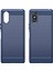 Sony Xperia 10 Vı Kılıf Parmak Izi Önleyici Karbon Fiber Doku Tpu Kapak-Mavi (Yurt Dışından) 3