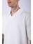 Unisex Polo Yaka Düz Ekru Oversize T-Shirt 5