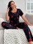 Kadın Baskılı Desenli Gecelik Pijama Takımı Kiss 4