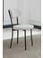 Elegant Modeli Yuvarlak Mutfak Masa Sandalye Takımı 4 Sandalye 1 Siyah Mermer Desen Masa 90X90 Keten Kumaş 3