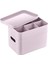 Pembe Kapaklı Uzun Organizer 22,5X15X18 Cm, Şık ve Kullanışlı Depolama Çözümü 1