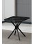 Elegant Modeli Kare Mutfak Masa Sandalye Takımı 2 Sandalye 1 Siyah Mermer Desen Masa 70X70 Keten Kumaş 5