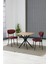 Elegant Modeli Kare Mutfak Masa Sandalye Takımı, 2 Sandalye 1 Sabit Ceviz Masa 70X70 Cm, Keten Kumaş 1