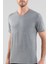 Silver V Yaka Kısa Kol Gri T-Shirt 9308 1