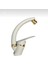 Beyaz Gold Lüx Lavabo Bataryası Musluğu Çeşmesi Oynar Başlıklı 1