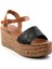 Siyah Leather Kadın Sandalet K05197004003 2
