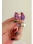 Altın Rengi Inci Detay Mor Kuş Broş (5cm) 1