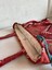 El Dokuma Kırmızı Kilim Çanta, Pıtrak Desenli Vintage Omuz Çantası, Şık ve Zarif 4
