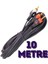 10 Metre Yüksek Kalite Stereo 3.5mm To 2 Rca Kablo Aux 5+1 Ses Sistemi - 10M 1