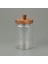 Kapaklı Cam Kavanoz - Kahverengi / Şeffaf - 700 ml 1