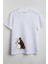 Dalmaçya Dövmeli Köpek Baskılı Unisex T-Shirt Beyaz 1