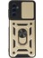 Samsung Galaxy A04S Kılıf Pars Lens Yüzüklü Silikon - Gold Drstr 1
