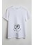 Dişli Mutlu Surat Baskılı Unisex T-Shirt Beyaz 1
