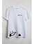 Whats Up Yatan Panda Baskılı Unisex T-Shirt Beyaz 1