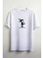 Bugs Bunny What's Up Doc Baskılı Unisex Oversize T-Shirt Beyaz 1