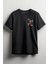 Kırmızılı Bugs Bunny Baskılı Unisex T-Shirt Siyah 1