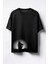 Korsan Gemisi Baskılı Unisex Oversize T-Shirt Siyah 1