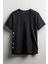 Black Yandan Baskılı Unisex T-Shirt Siyah 1