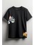 Tom And Jerry Baskılı Unisex T-Shirt Siyah 1
