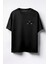 Lucky Baskılı Unisex Oversize T-Shirt Siyah 1