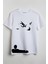 Düşen Adamlar Baskılı Unisex T-Shirt Beyaz 1