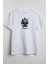 Mısır Firavun Baskılı Unisex T-Shirt Beyaz 1
