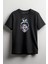 Topuzlu Kuru Kafa Baskılı Unisex T-Shirt Siyah 1