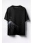 Parlak Gelinlikli Kız Baskılı Unisex Oversize T-Shirt Siyah 1
