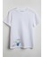 Boyama Yapan Stitch Baskılı Unisex T-Shirt Beyaz 1
