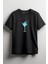 Tarifli Blue Lagoon Baskılı Unisex T-Shirt Siyah 1