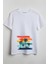 Renkli Tatil Baskılı Unisex T-Shirt Beyaz 1