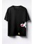 Tweety Sylvester Birlikte Baskılı Unisex Oversize T-Shirt Siyah 1