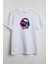 Müzik Dinleyen Kuru Kafa Baskılı Unisex T-Shirt Beyaz 1